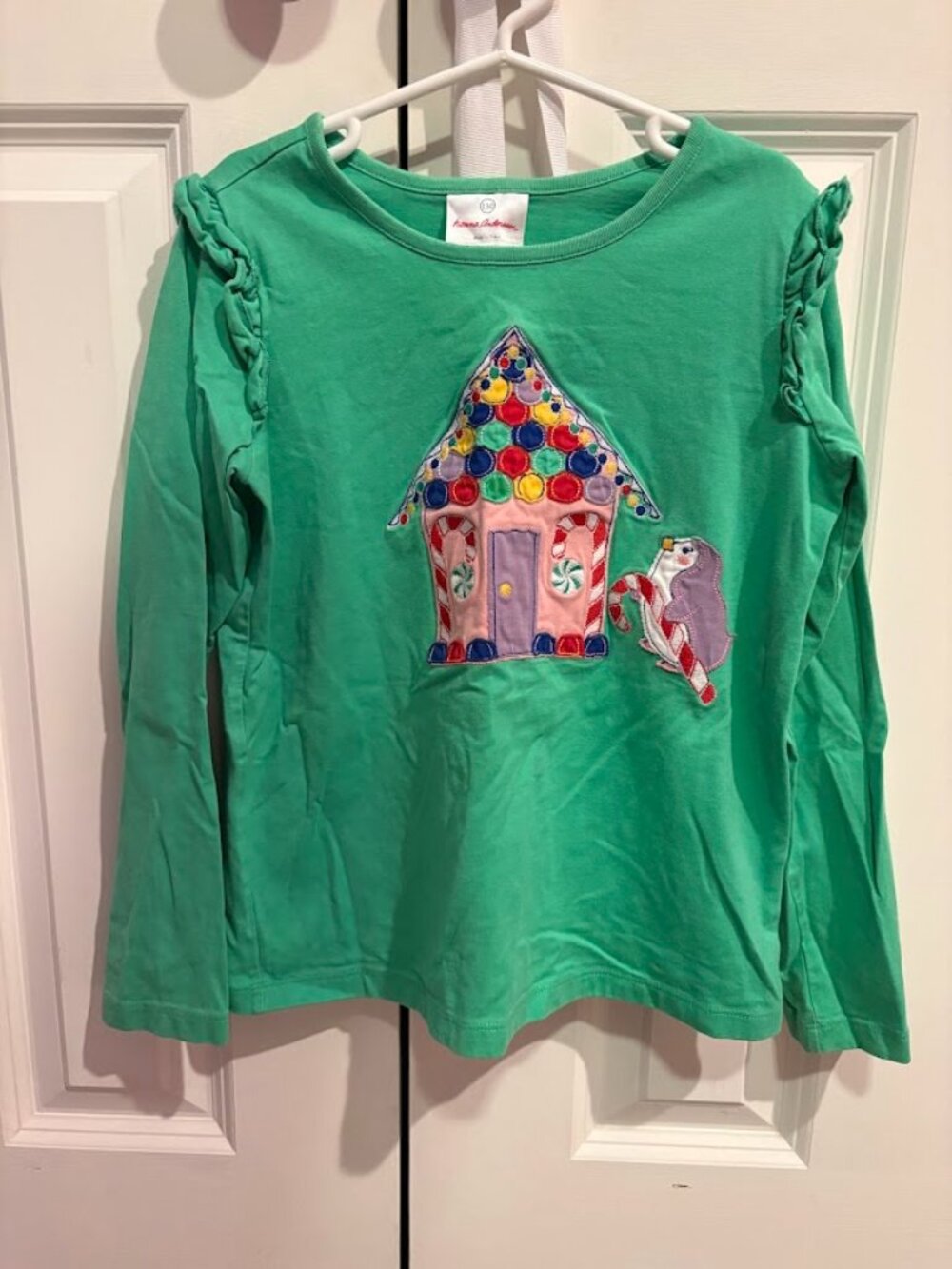 Size 130 Hanna Andersson Green Holiday Shirt